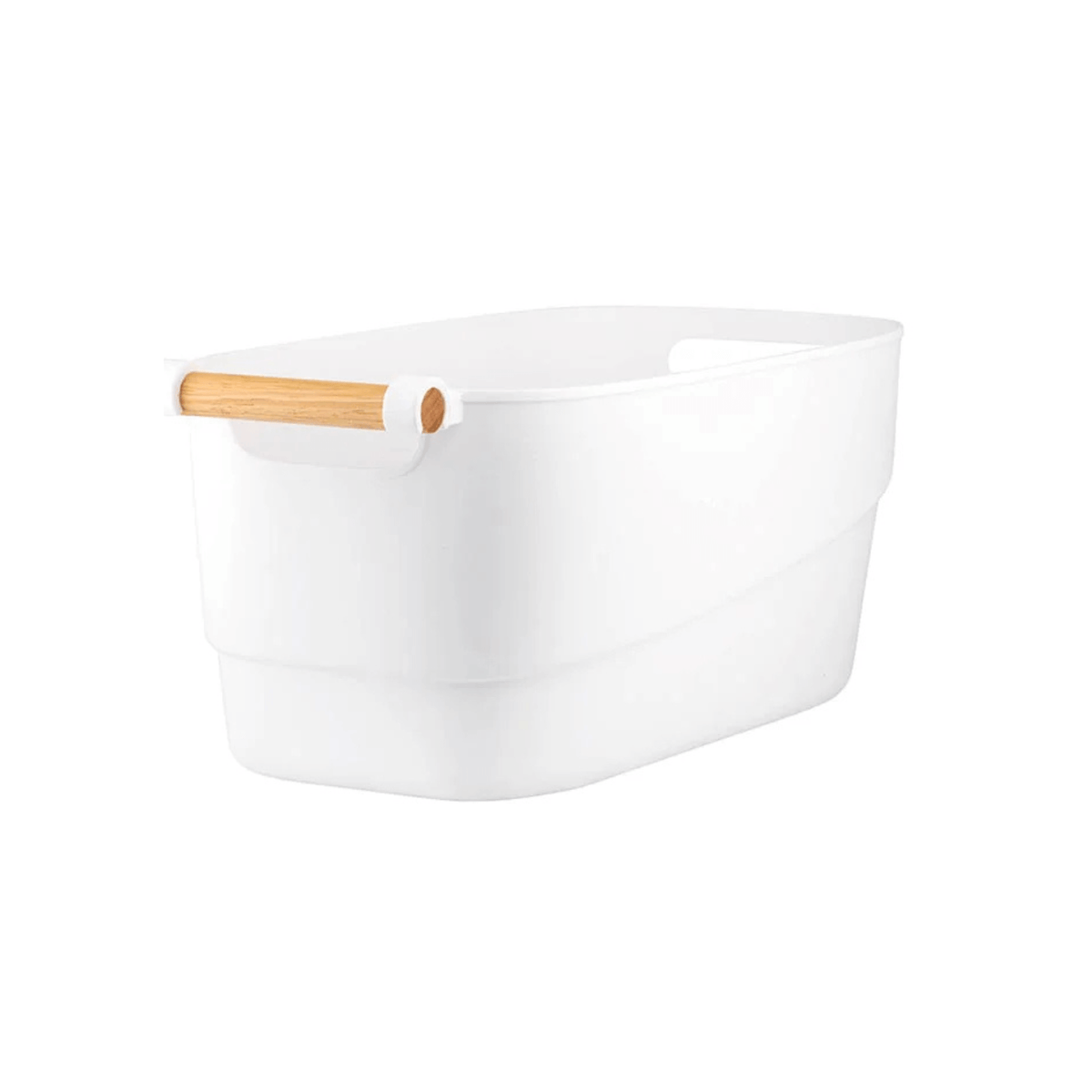 Small White Storage Tub With Handle-4