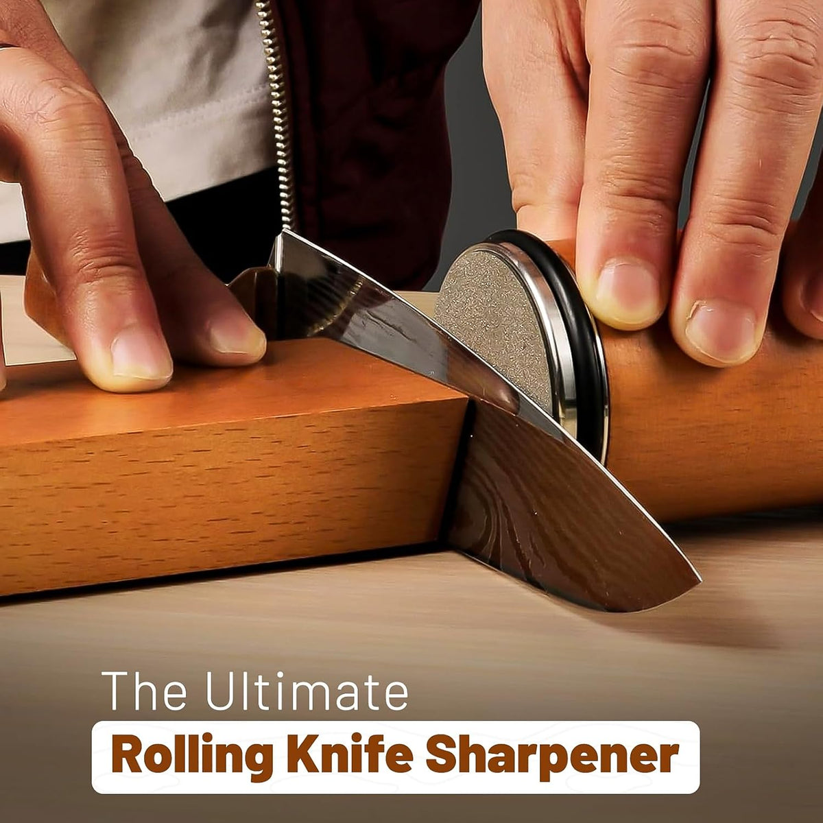 Rolling Knife Sharpener with Dual Angle System
