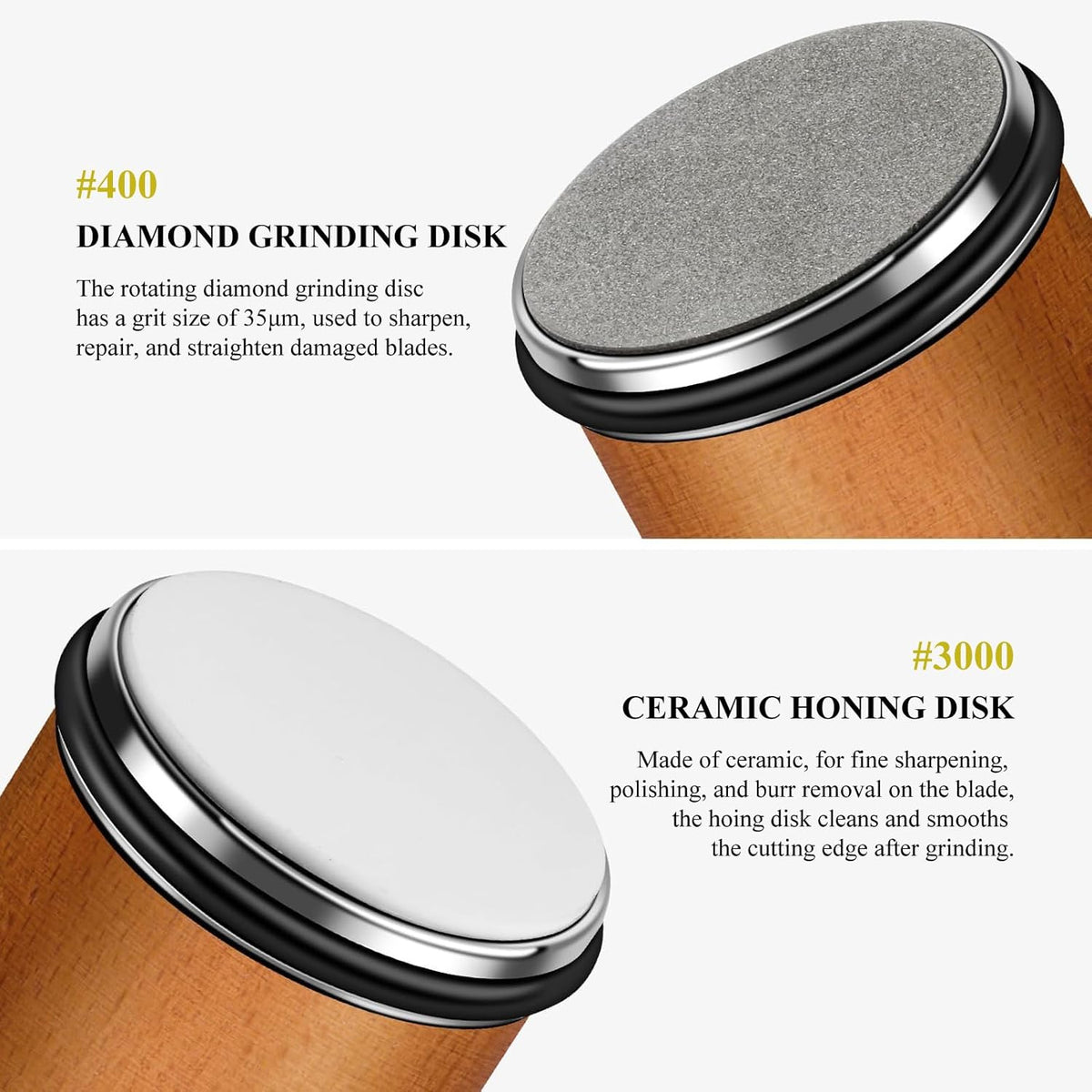 Rolling Knife Sharpener with Dual Angle System