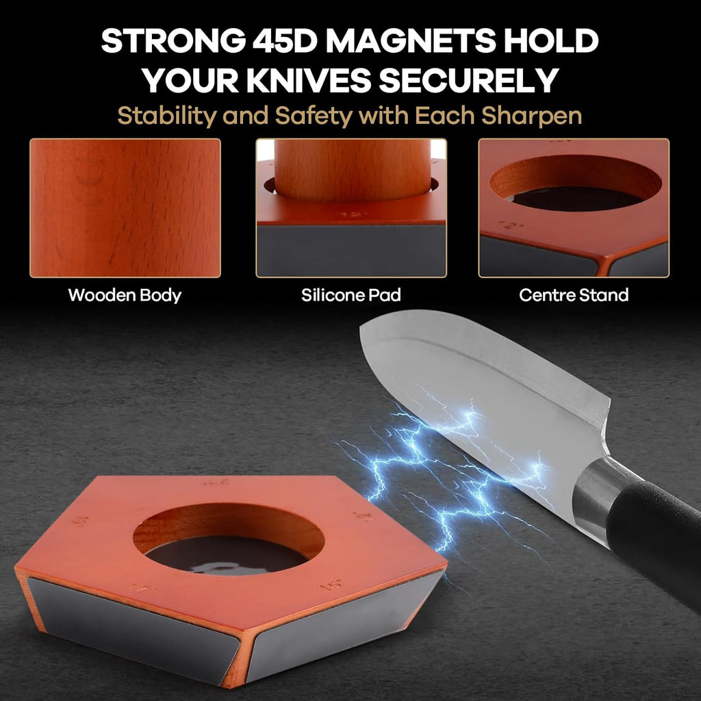 Knife Sharpener Kit with 5 Magnetic Angles for Kitchen Use