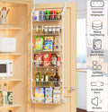 6 Tier Over Door Organiser - Metal Basket Rack - White