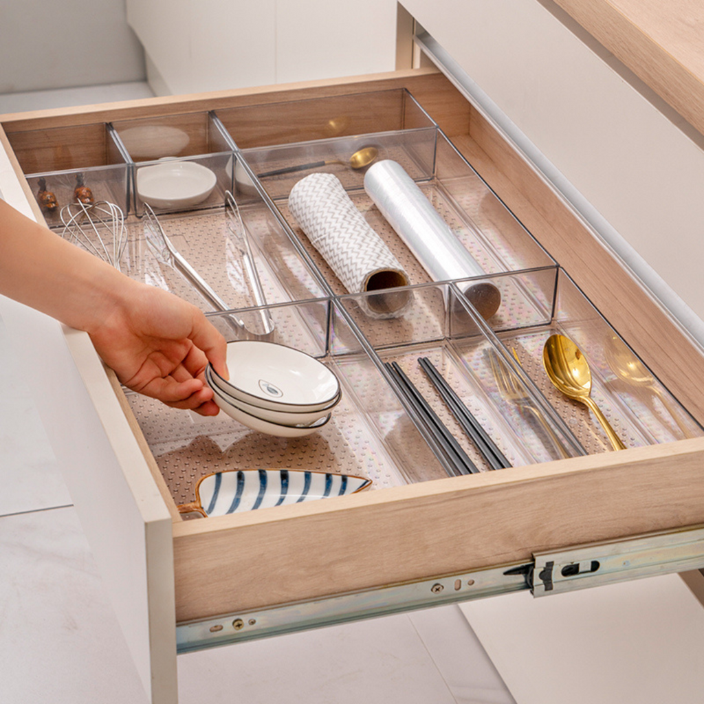 Medium Clear Drawer Organisers – Kitchen Drawer Organiser Set Drawer Tidy