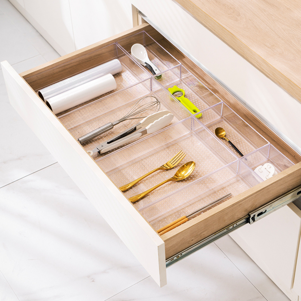 Medium Clear Drawer Organisers – Kitchen Drawer Organiser Set Drawer Tidy