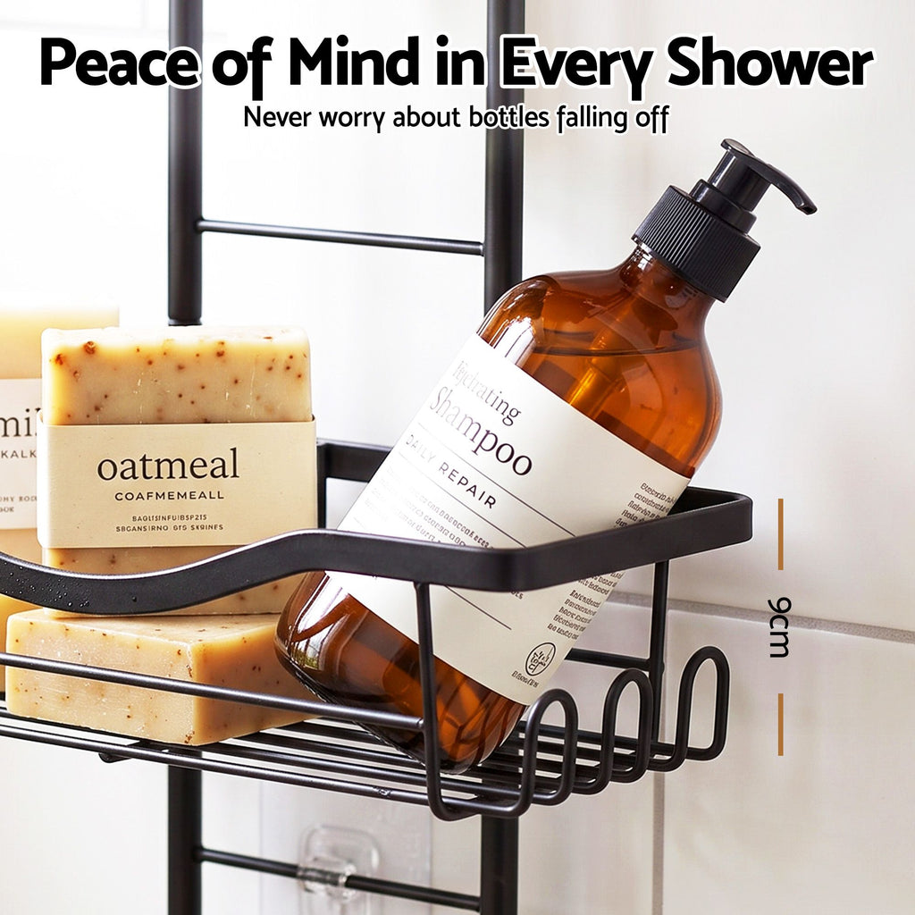Artiss Shower Caddy Hanging Bathroom Organiser Over Head Black