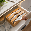 Bamboo Food Wrap Dispenser – 3 Inserts-0