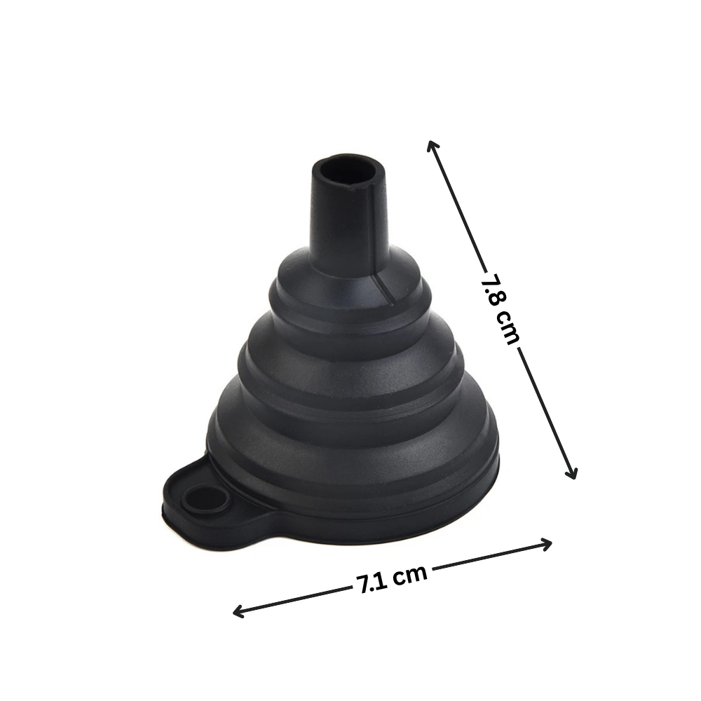 Black Foldable Silicone Funnel for Jars & Liquids-2