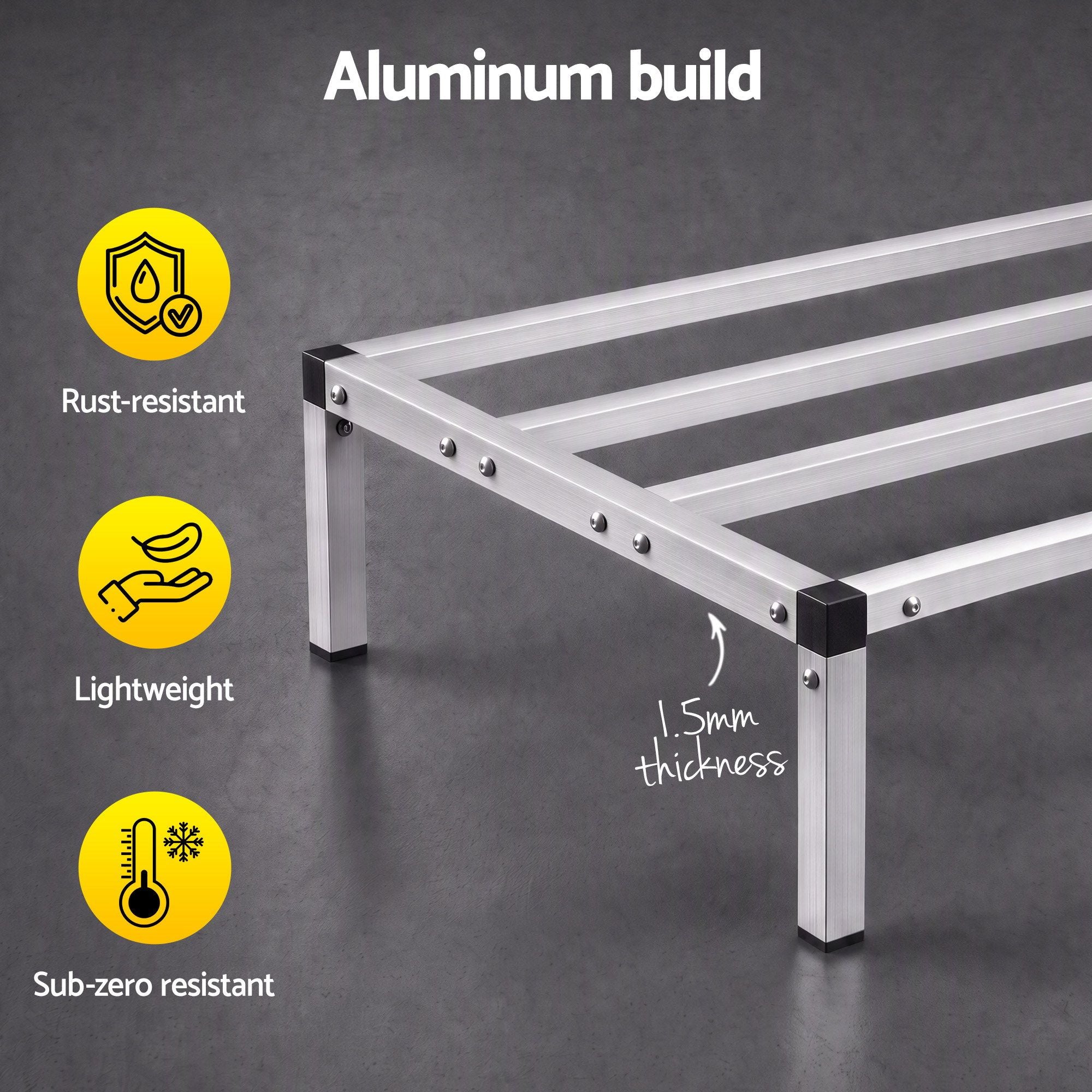 Giantz 91x51cm Aluminum Dunnage Rack Heavy Duty Kitchen Storage Platform