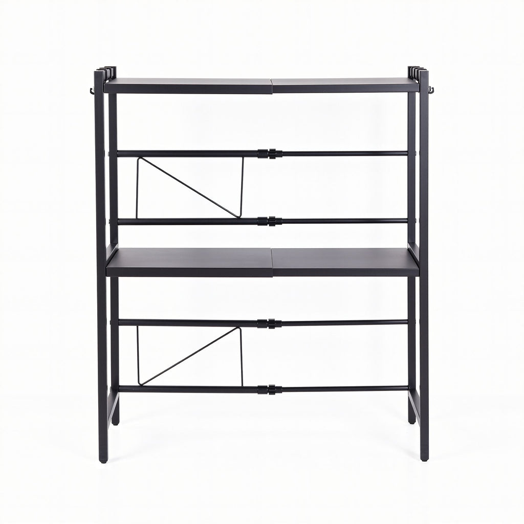 Artiss Kitchen Bakers Rack 40-60CMX78CM Metal Microwave Stand Black