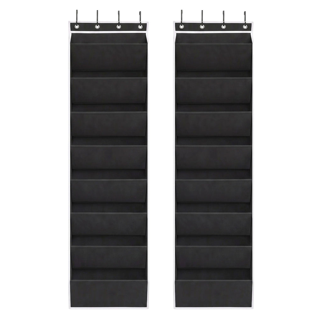Artiss Over Door Shoe Organiser Storage X2 8-Tier Pantry Hanger Fabric Black