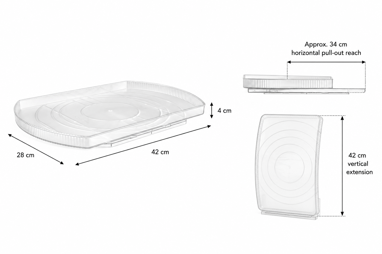 Rectangular Rotating Lazy Susan – Space-Saving Fridge Turntable-2