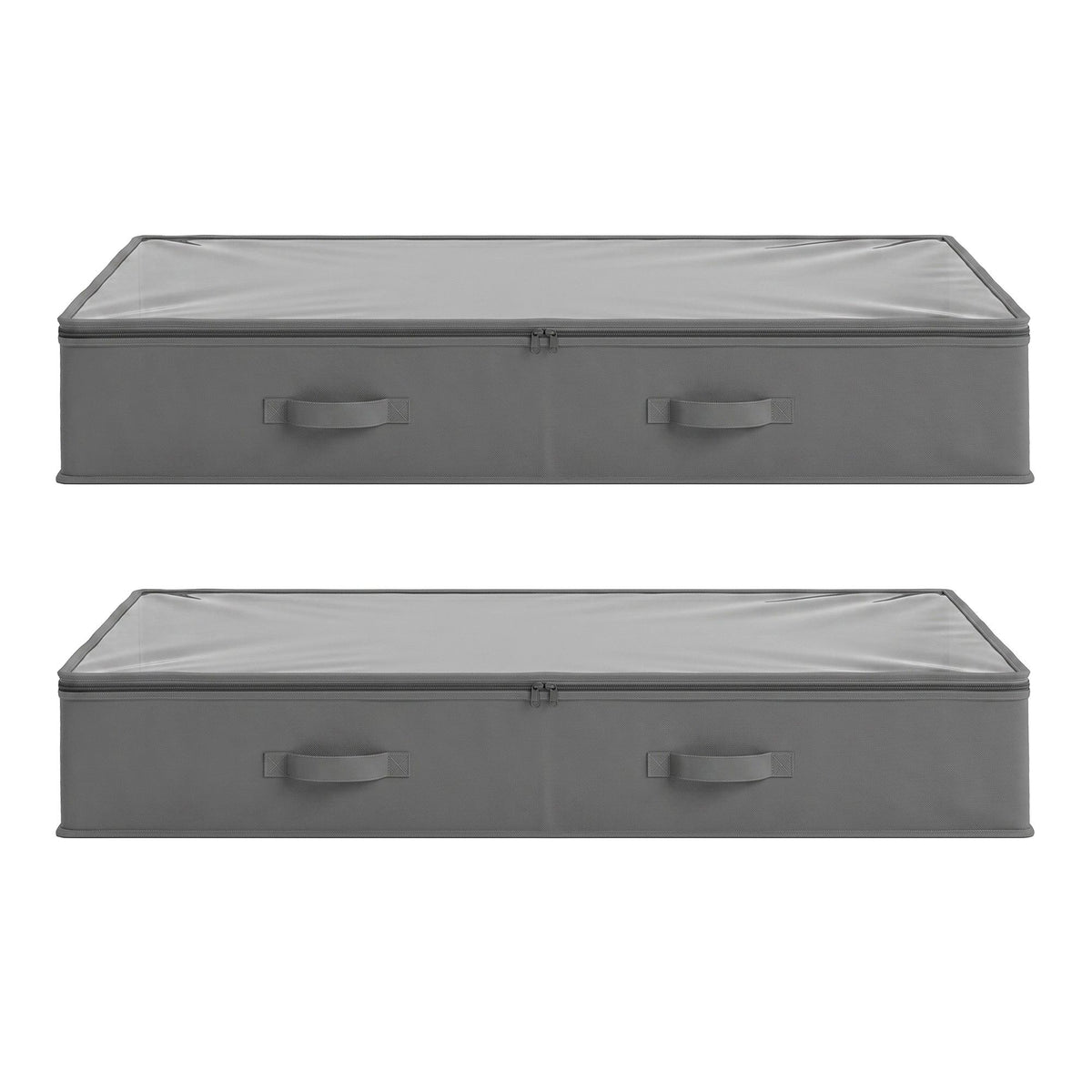 Artiss Under Bed Storage Containers X2 90L Boxes Organiser Clear Top Fabric Grey
