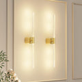 Gold Battery Operated Wall Sconce Set of 2, Rechargeable Wireless Wall Lights with Remote and Touch, 360° Rotatable Sconces Wall Decor for Bedroom Living Room (23.62 Inch, 2-Pack)
