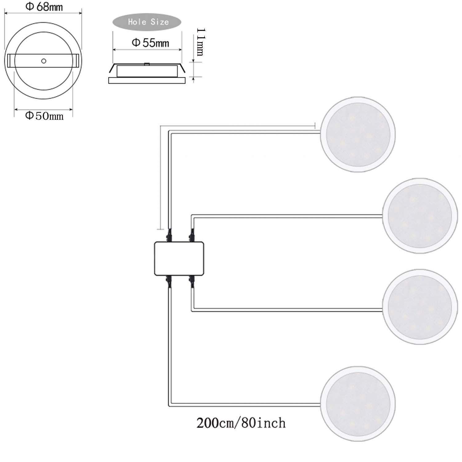 RV Interior Lights AIBOO Super Slim LED Ceiling Lights DC12V 2W 200LM Full Aluminum RV Recessed Lighting for Camper Van Motorhome Sailboat Houseboat 2700K Warm White(4 Pack)