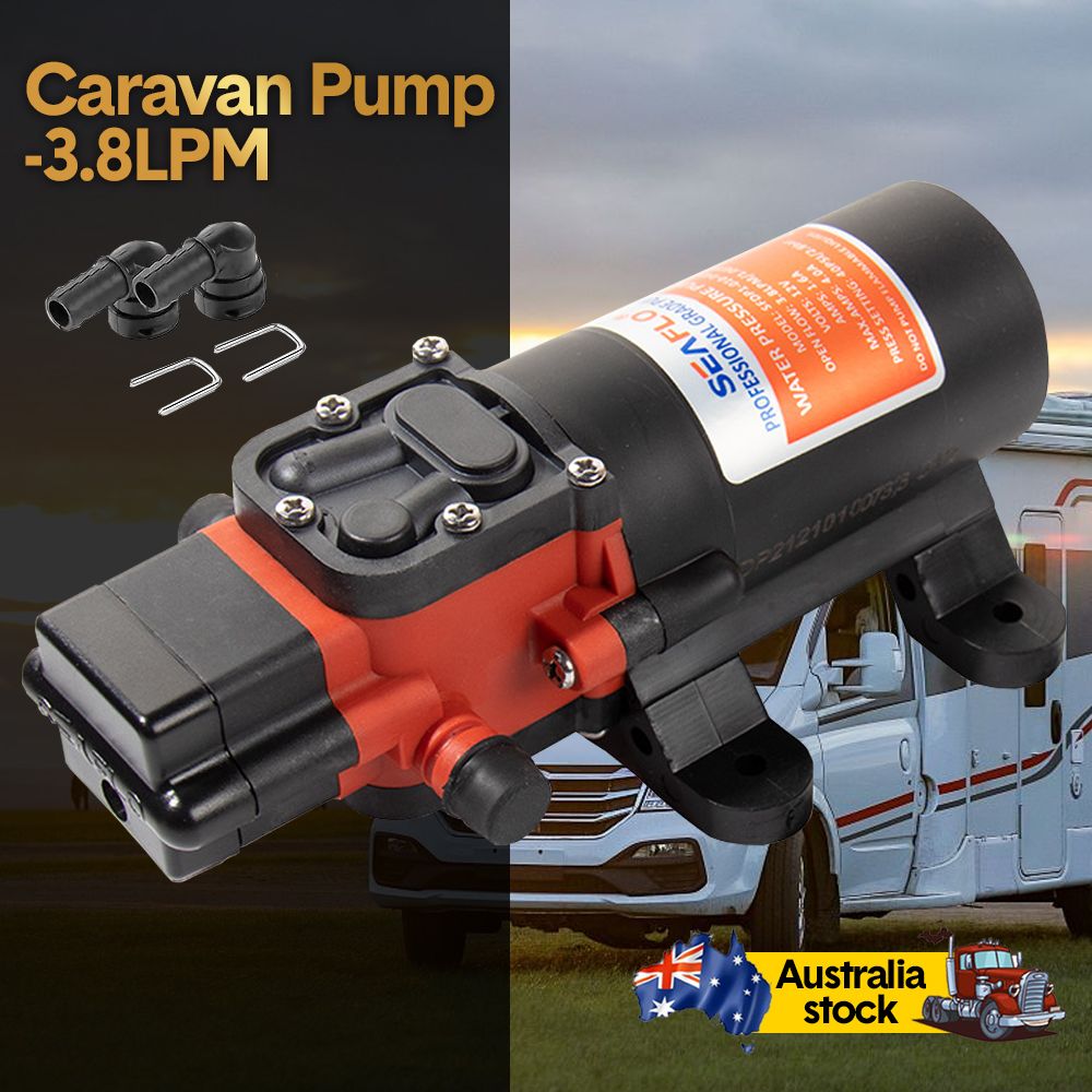 12V Water Pressure Diaphragm Pump 3.8LPM 40PSI Self-Priming Water Pump for RV Caravan Marine Camping