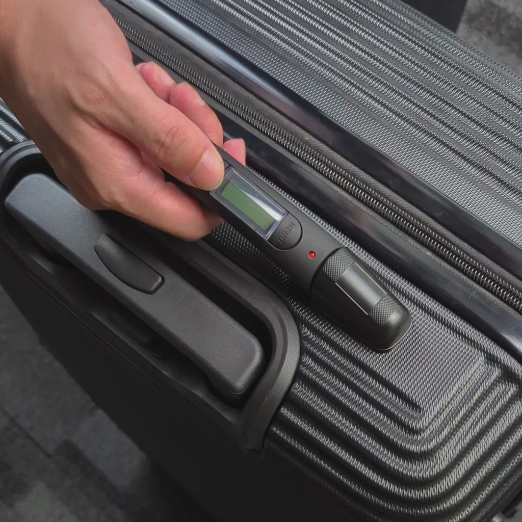 24" Digital Weighing Scale and USB Charging Port Lightweight Luggage Suitcase Silver Black