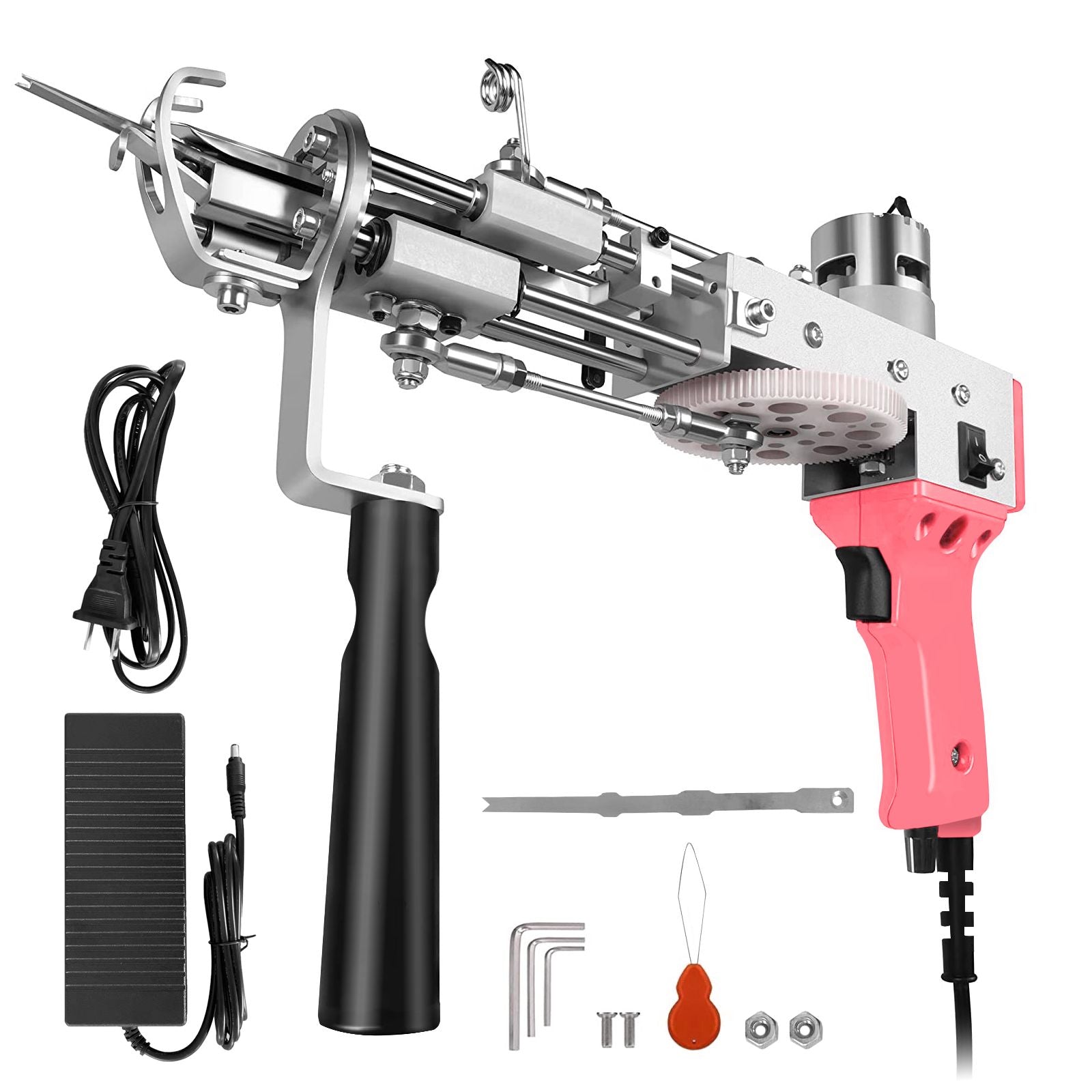 2-in-1 Electric Tufting Gun for Carpet & Rugs, Cut & Loop Pile, 7–18mm Adjustable, 100W, 100–240V, AU Plug