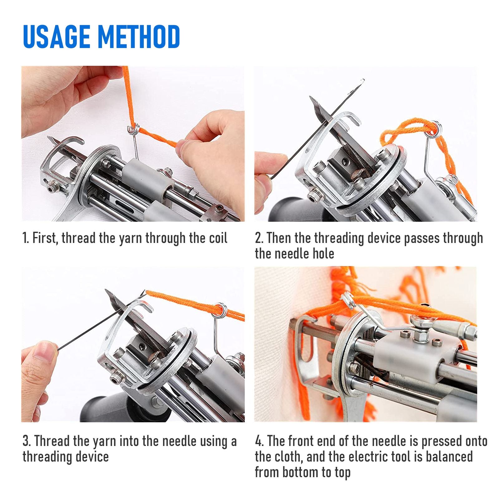 2-in-1 Electric Tufting Gun for Carpet & Rugs, Cut & Loop Pile, 7–18mm Adjustable, 100W, 100–240V, AU Plug