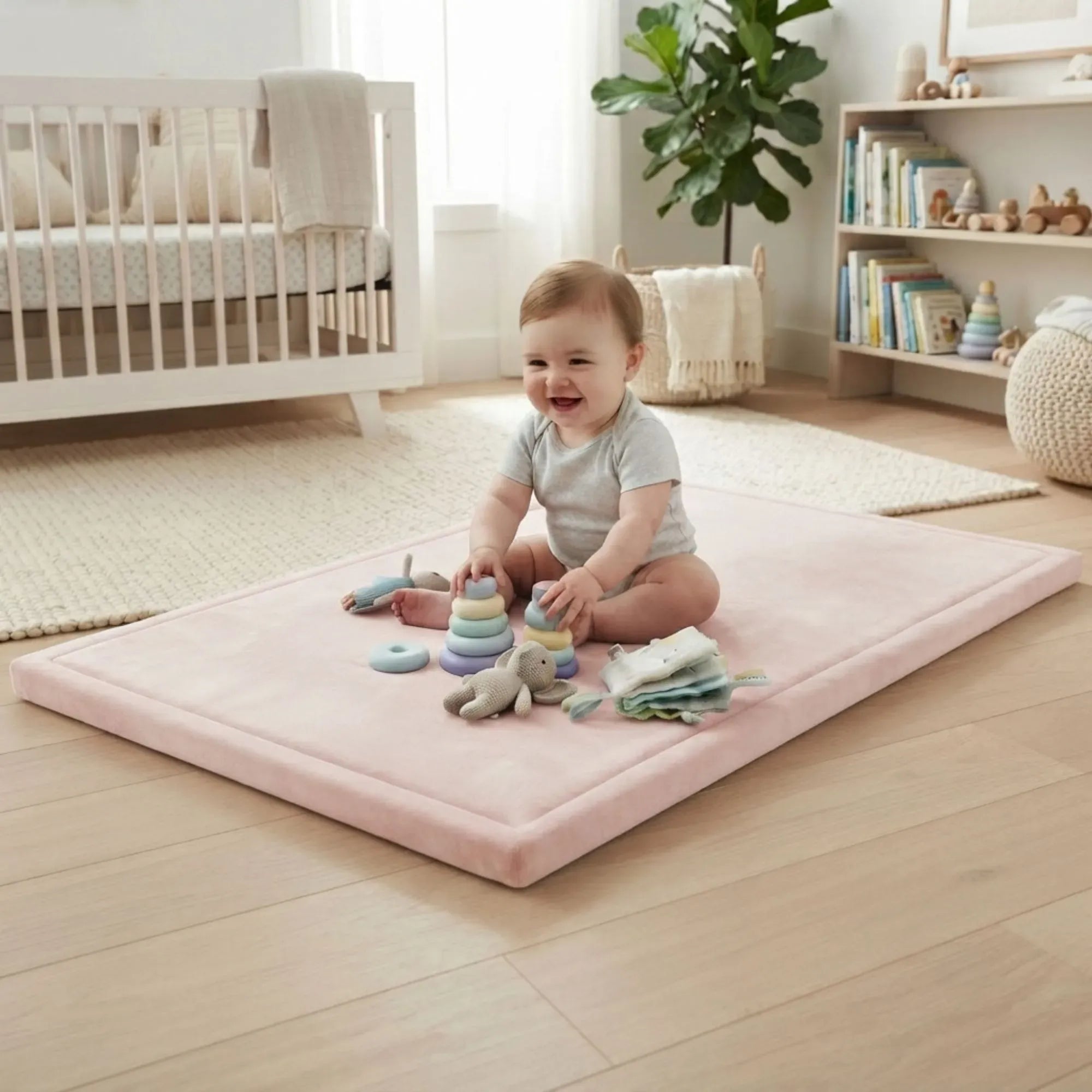 CARLA HOME Baby Play Mat 200x300cm, Thick Foam Crawling Mat, Infants, Pink