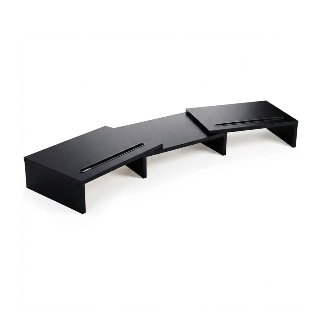 CARLA HOME Dual Monitor Stand Riser, Adjustable Length and Angle, Black