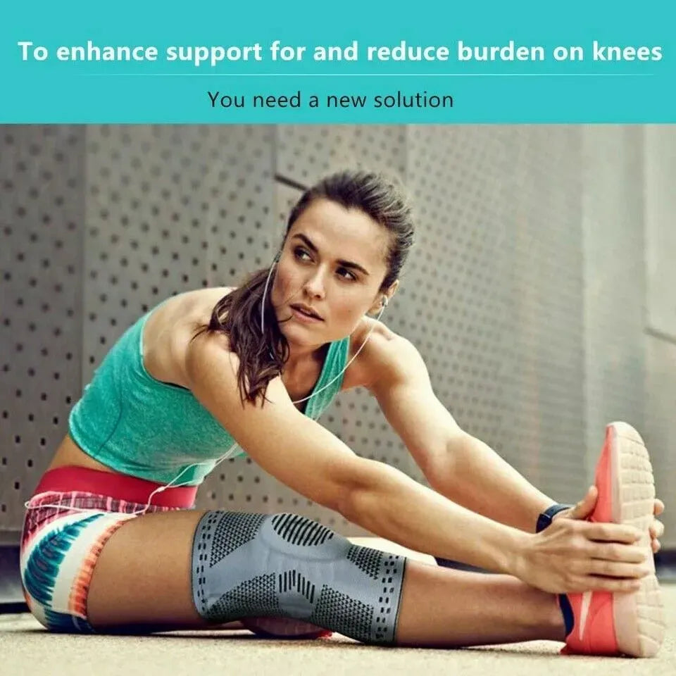 Knee Compression Sleeve in Grey for Arthritis Relief and Sports Support