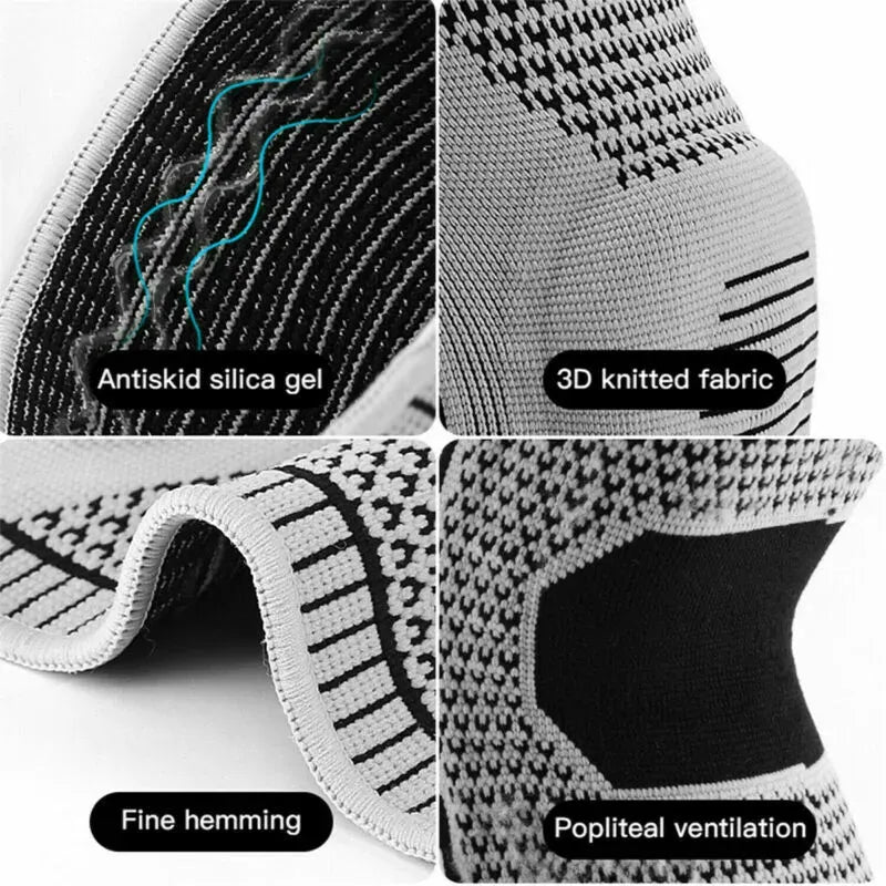 Knee Compression Sleeve in Grey for Arthritis Relief and Sports Support