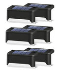 Multicoloured warm Outdoor Solar LED Deck Lights - Warm White, Black, 8-Pack for Garden, Patio, Pathway, Stairs