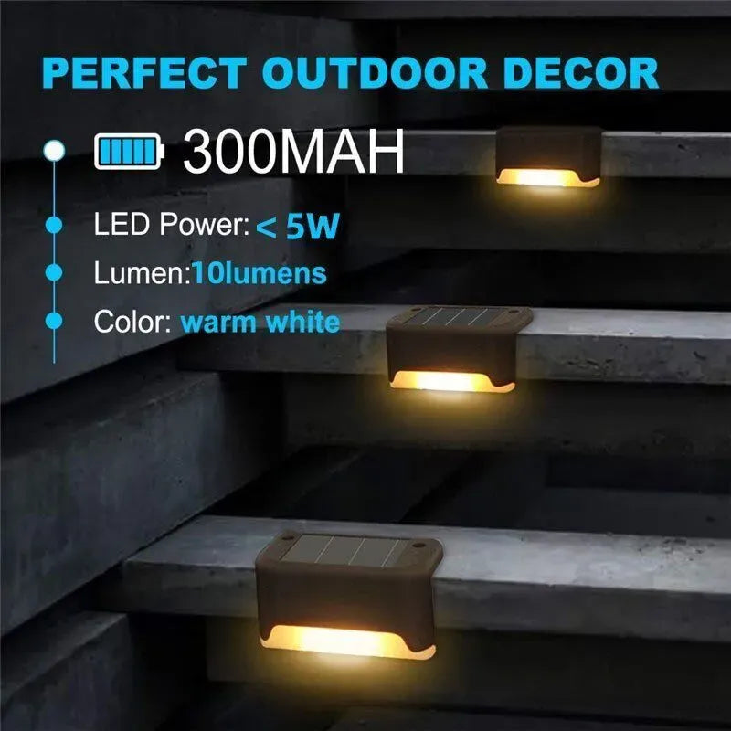 Multicoloured warm Outdoor Solar LED Deck Lights - Black, 12-Pack, IP65 Waterproof, Warm White for Garden, Patio, Pathway, Stairs