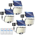 238LED Solar Powered Motion Sensor Flood Light in Black for Outdoor Security