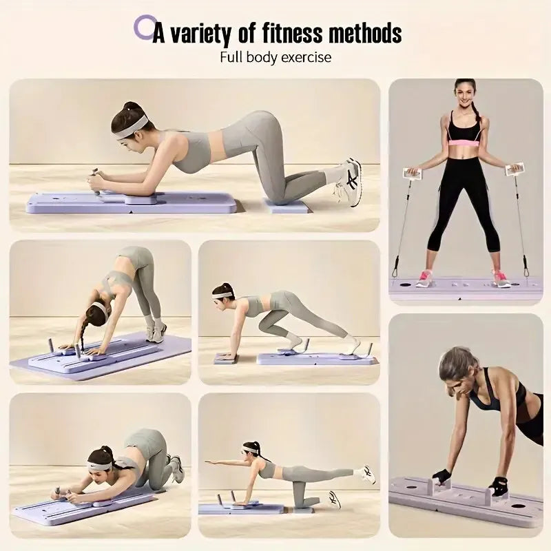 8-in-1 Multifunctional Black Fitness Board for Pilates, Abdominal Strength, and Core Training