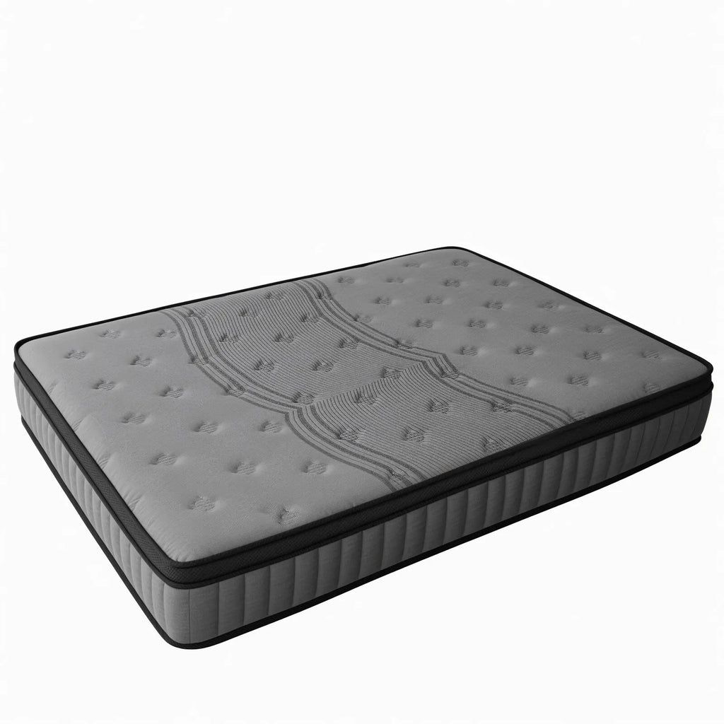 Double Mattress 30CM Thick Medium Firm Pocket Springs Euro Top Memory Foam in Grey