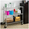 3 Tier Silver Storage Cart with 362.87kg Capacity