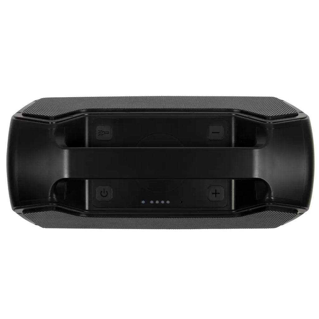 Portable Bluetooth Speaker Black with 40W Output, IP67 Waterproof, Wireless Charging, and 15,600mAh Battery
