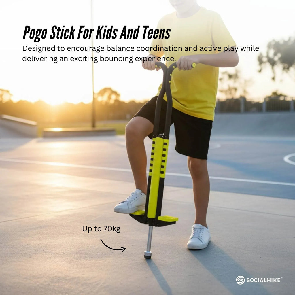 Social Hike Blue Pogo Stick - Kids Jumping Jackhammer Exercise Hopper Toy