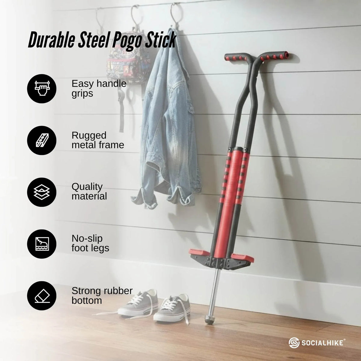 Social Hike Green Pogo Stick - Kids Jumping Jackhammer Exercise Hopper Toy