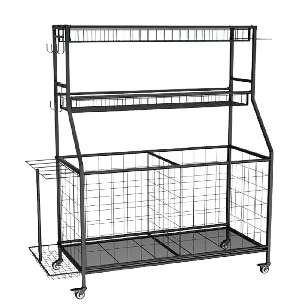 Social Hike Sports Equipment Storage Organiser and Side Rack Garage Trolley