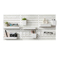 Kitchee Pegboard Wall Organiser Storage Kit 18 with Hooks and Baskets White