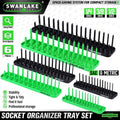 SWANLAKE 6PCS Socket Holder Tray Rack – Metric & SAE, 1/4" 3/8" 1/2" Drive