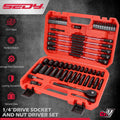 SWANLAKE 74Pcs Magnetic Nut Driver Set Impact Drill Socket Adapter Power Bit