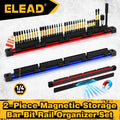 ELEAD 2Pcs Magnetic 1/4" Slidable Drill Bit Holder Screwdriver Organizer Garage