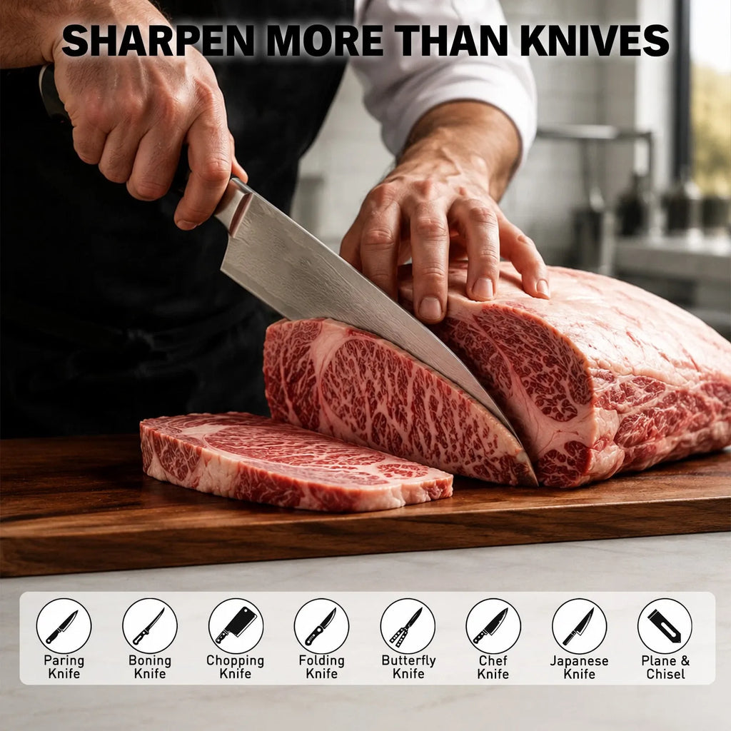 ELEAD 12pcs Knife Sharpening Kit 400/1000 3000/8000 Grit Whetstone Bamboo Base