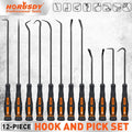 HORUSDY 12Pc Precision Hook and Pick Set O-Ring Seal Remover Hooks Puller Tool