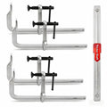 4Pcs 12" Heavy Duty F Clamp 450lbs Capacity Woodworking Drop-Forged Steel Frame