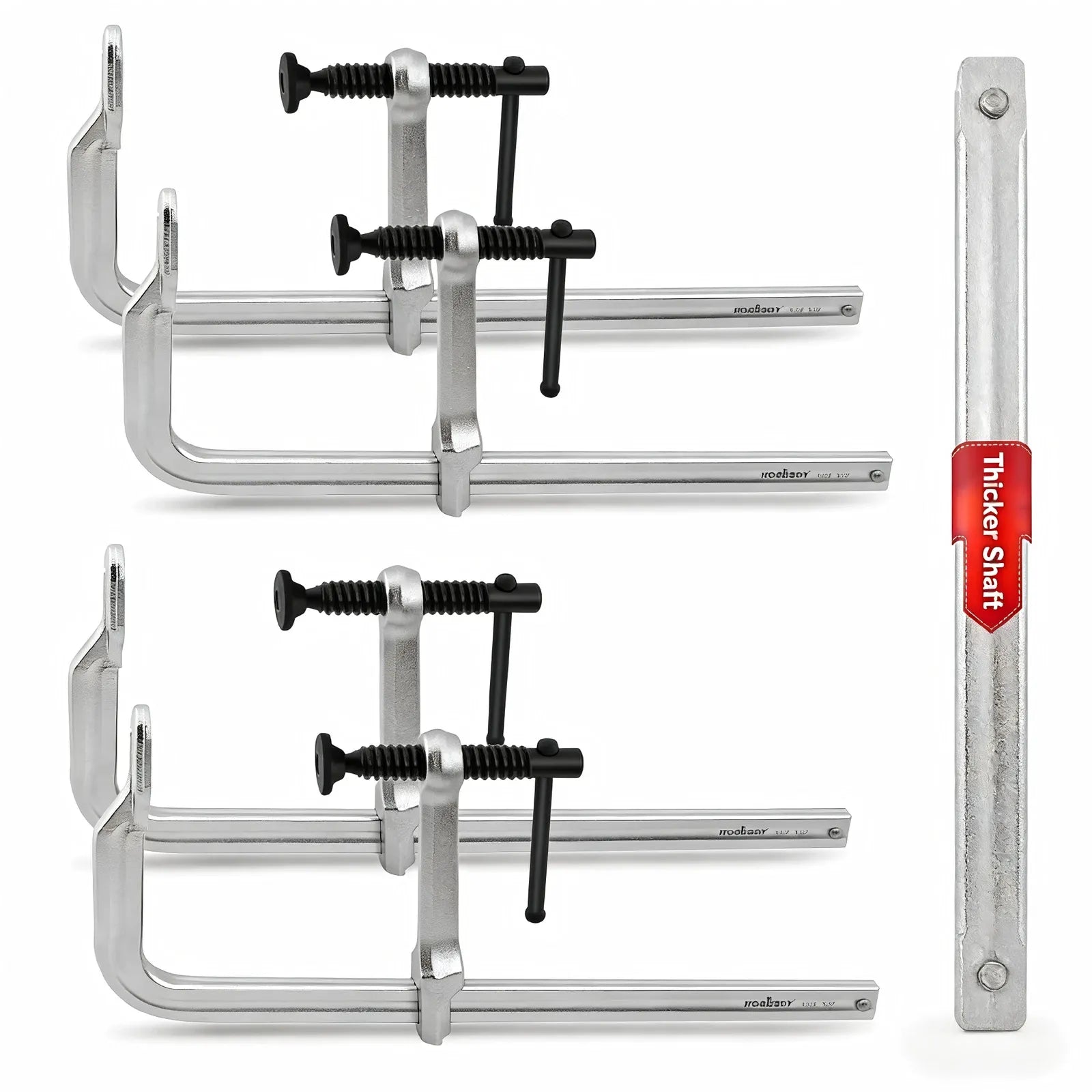 4Pcs 12" Heavy Duty F Clamp 450lbs Capacity Woodworking Drop-Forged Steel Frame
