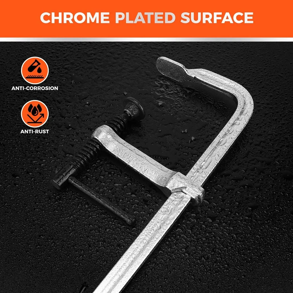 4Pcs 12" Heavy Duty F Clamp 450lbs Capacity Woodworking Drop-Forged Steel Frame