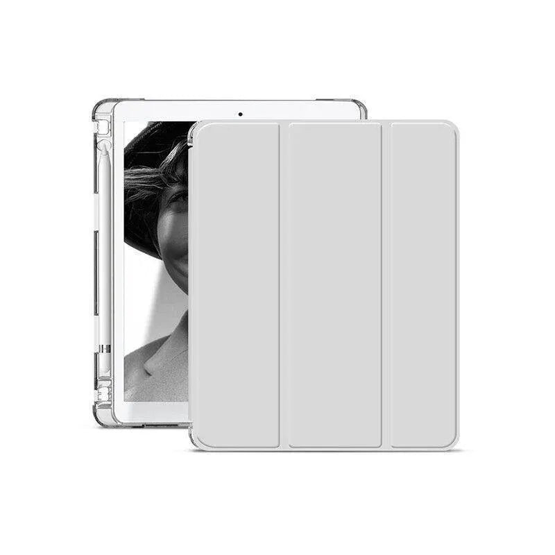 Shockproof Silicone iPad 2017 Case with Pencil Slot and Smart Cover – 6 Colour Options - Lavender Grey