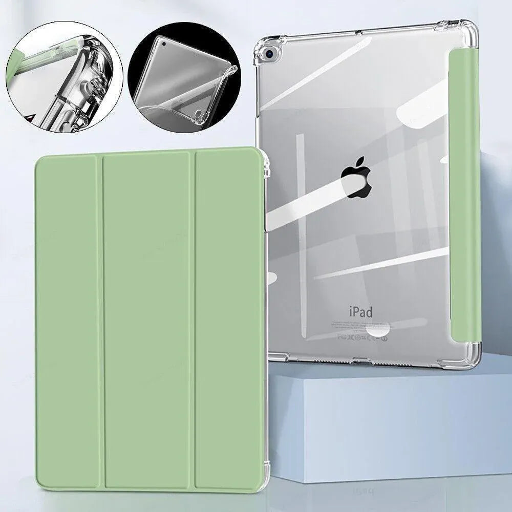 Shockproof Silicone iPad 2017 Case with Pencil Slot and Smart Cover – 6 Colour Options - Dark Green