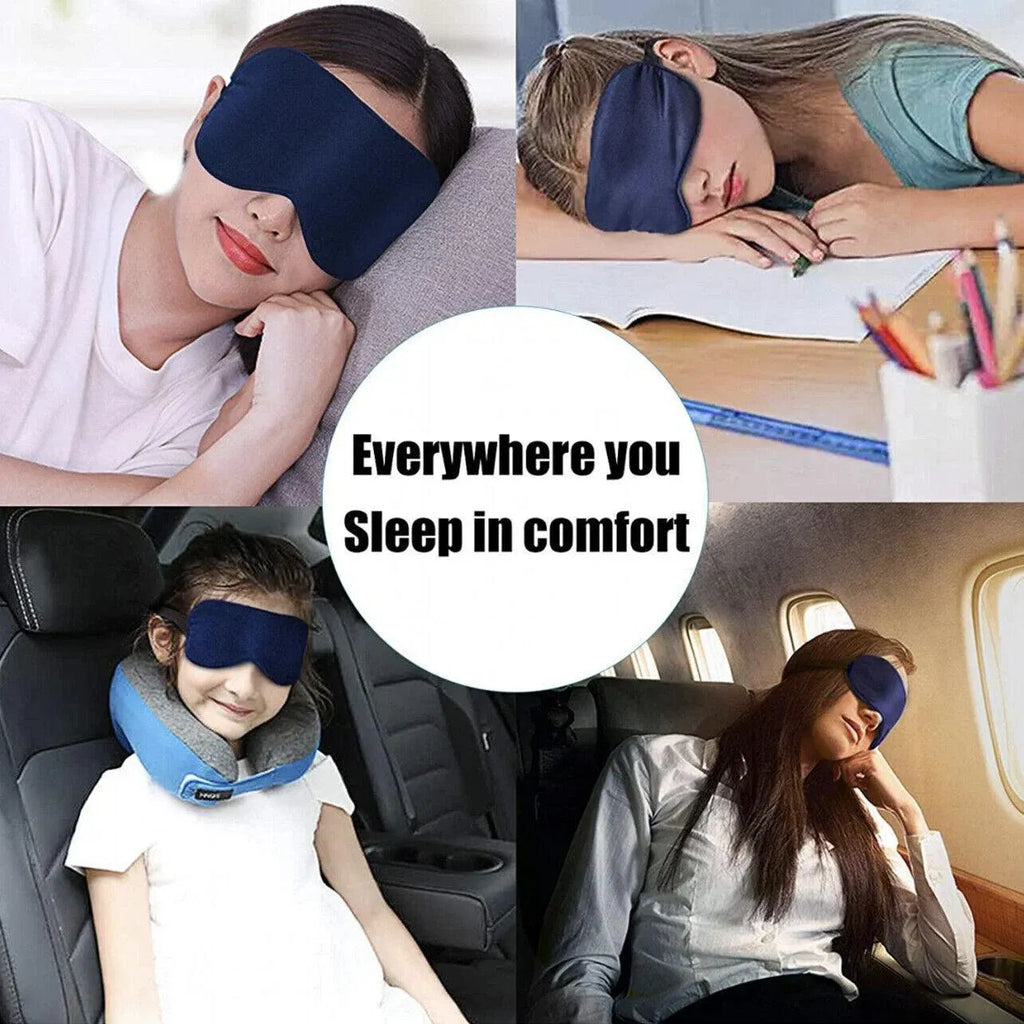Pure Soft Silk Eyeshade Blindfold Sleep Eye Mask Cover Light Shade Travel Relax - Quietly Elegant Green