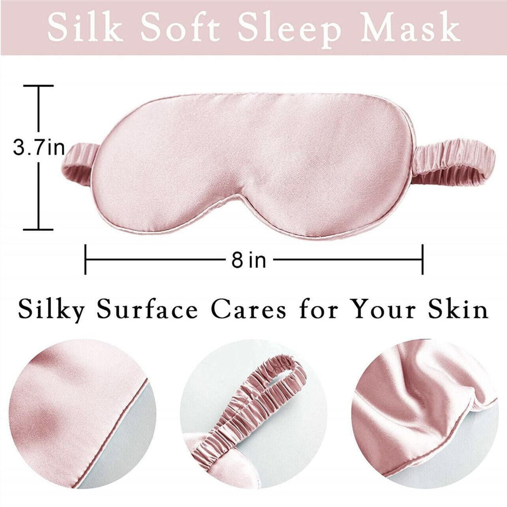 Pure Soft Silk Eyeshade Blindfold Sleep Eye Mask Cover Light Shade Travel Relax - Quietly Elegant Green