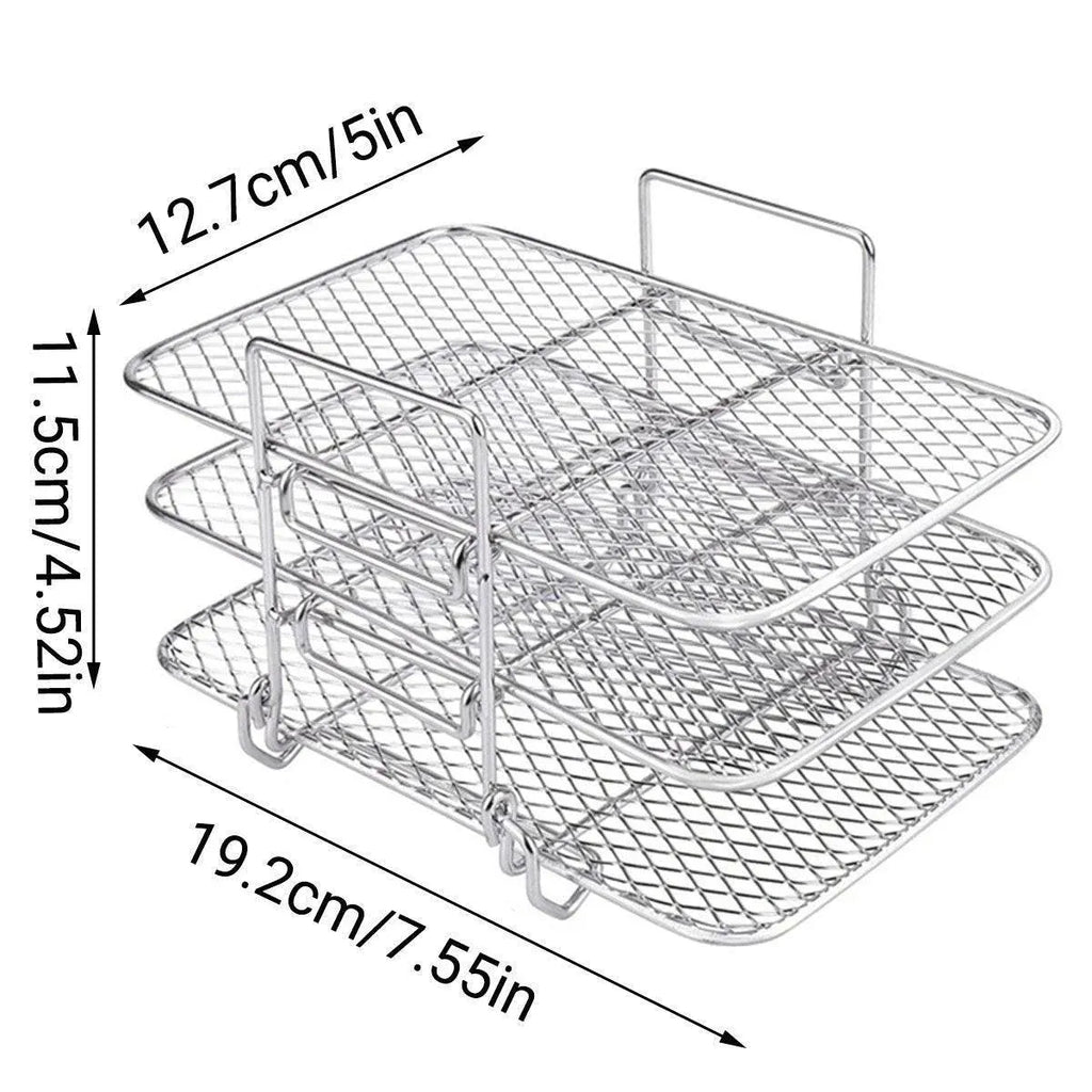 304 Stainless Steel Multi Layer Detachable Air Fryer Mesh Thickened Grill Shelf