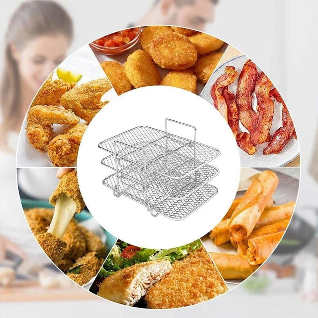 304 Stainless Steel Multi Layer Detachable Air Fryer Mesh Thickened Grill Shelf